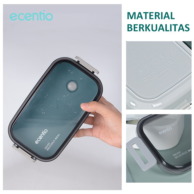 Tempat Makan Tutup Transparan / Kotak Makan Bento Anti Tumpah 800 ml Single-Layer / Lunch Box Kotak Bekal