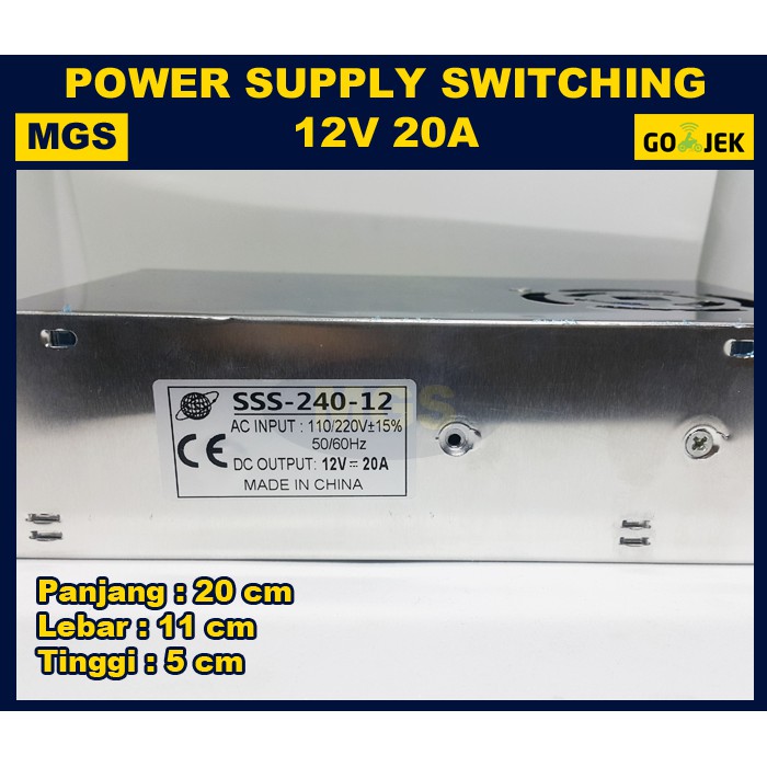 Power Supply Switching 12V 20A