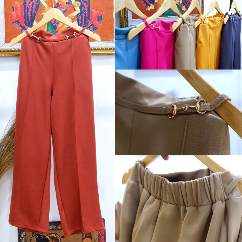 [BAHAN TEBAL100%ORI] s-xxxl Kulot Scuba IMPORT Premium celana kulot celana panjang wanita celana wan