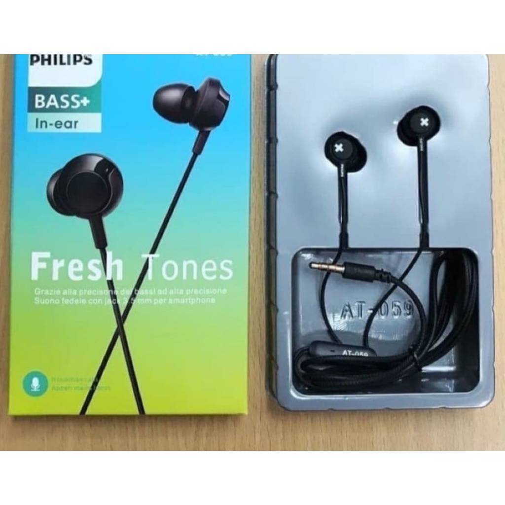 J440 ORIGINAL PHILIPS TONE HANDSFREE DOUBLE BASS DUAL SUPER BASS HEADSET MIC STEREO CALL HIFI EARPOD HF CABLE KABEL EARPHONE MUSIK TELPON MEGABASS HANDPHONE AUDIO SUARA SMULE KARAOKE FRESH J440  BISA SEMUA JENIS HP  Jack 3.5 mm tiga garis  Handsfree / Hea