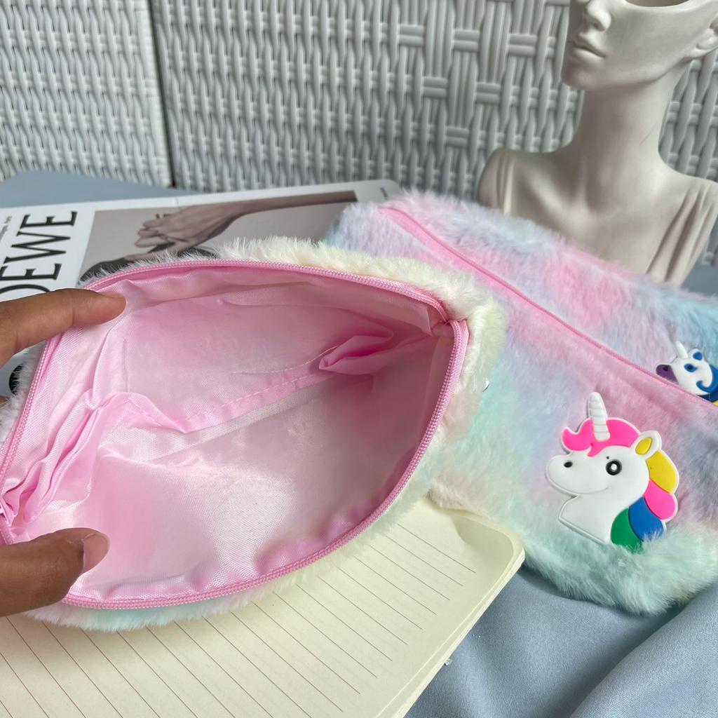 KOTAK PENSIL UNICORN BULU RAINBOW MODEL BARU SUPER CANTIK BERKUALITAS TEMPAT PENSIL UNICORN PLUSIE IMUT LUCU ALAT TULIS STATIONARY BEST QUALITY