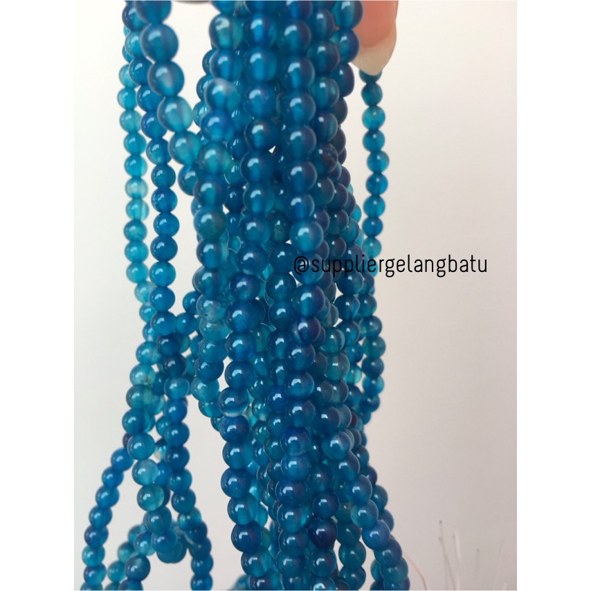 4mm aquamarine kilap grade natural aksesoris korea gelang kalung batu aksesoris fashion craft bahan