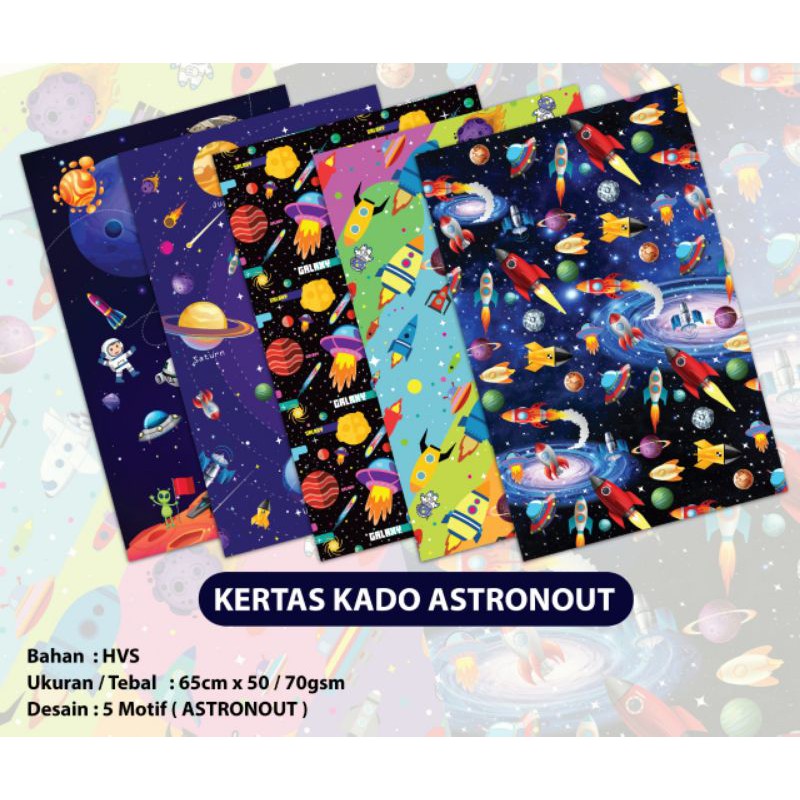 

Kertas Kado Squeesy Motif Astronot Isi 50 / Kertas Bungkus Kado KFH-AST