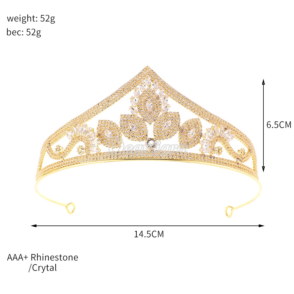 Mahkotatiara Rambut Hias Berlianzircon Berkilau Longgar Untuk Pengantin Wanita