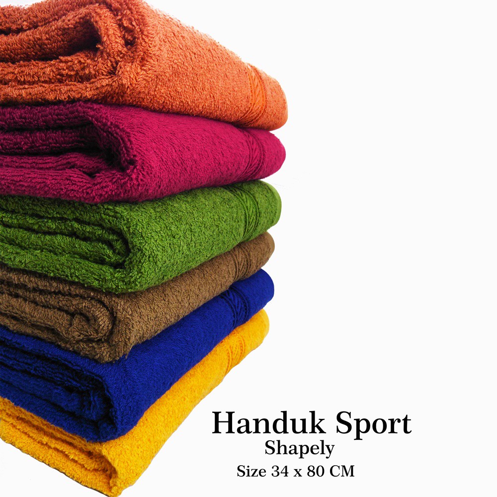 Handuk Sport Shapely uk.34 x 80 cm / handuk olahraga / handuk muka - random color