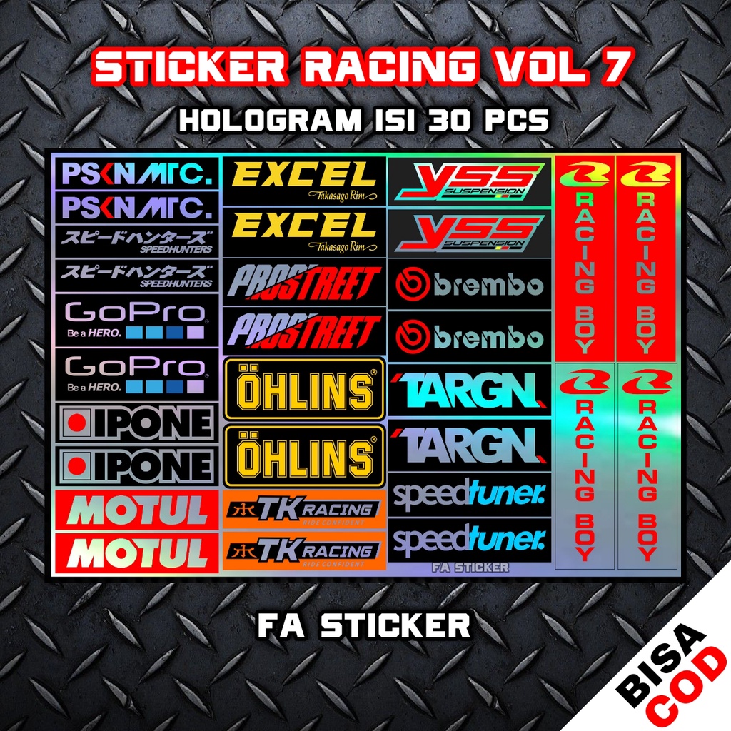 Stiker Pack Racing isi 22 25 27 30 Sticker Racing Stiker Sponsor Stiker Helm Stiker Motor Sticker Motor