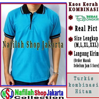  Nyaman  Dipakai KAOS  KERAH POLO  KOMBINASI WARNA Biru M 