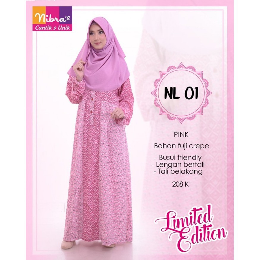 BAJU MUSLIM GAMIS NIBRAS LIMITED NL 01(XS, S, M, L, XL)