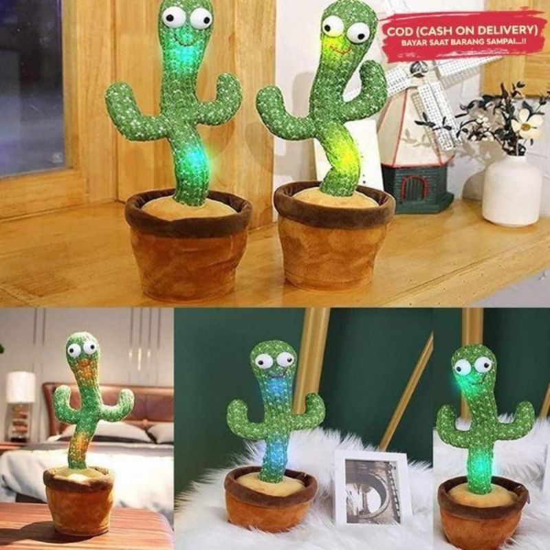 Mainan Kaktus Bergoyang Dancing Cactus Boneka Kaktus Goyang dan Bicara Kaktus Joget Ngomong