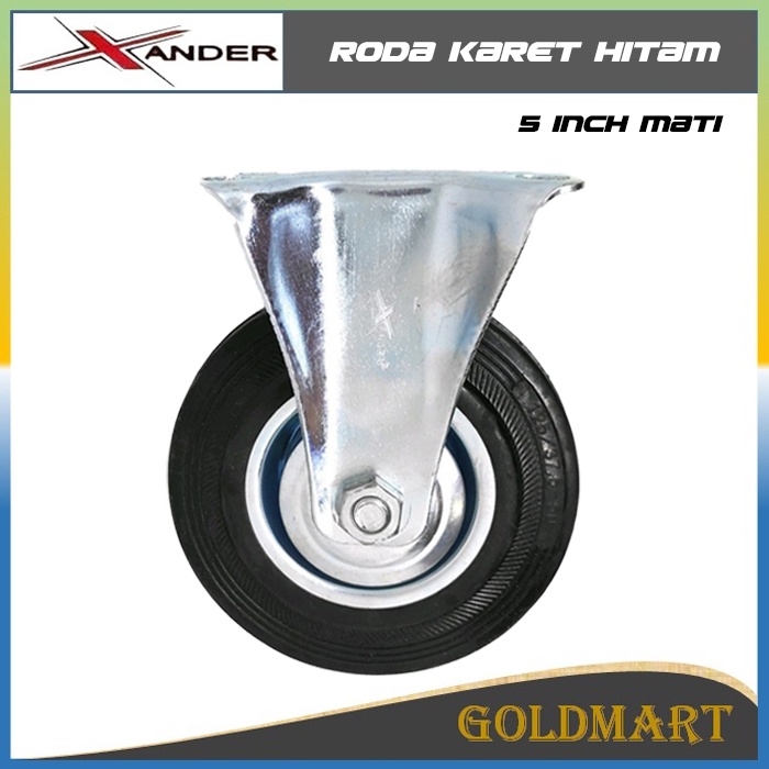 Roda Trolley 5 inch / Xander Roda Troli / Gerobak / Etalase / Roda Karet Hitam