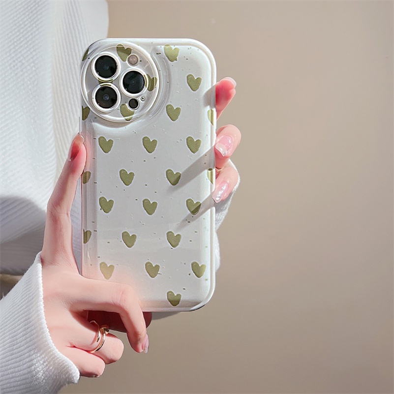 Soft Case Silikon Tpu Glossy Motif Hati 3D Untuk iPhone 14 13 12 11 Pro Max X Xr Xs Max 7 8 6 6s Plus SE 2020