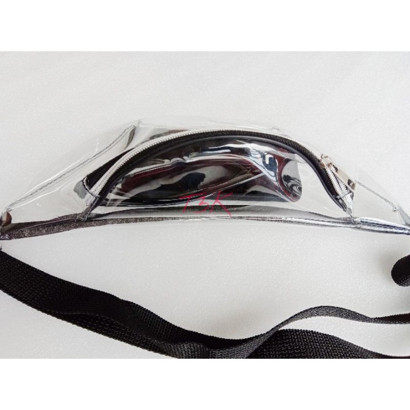 waistbag Tas pinggang Transparant S Zipper silver