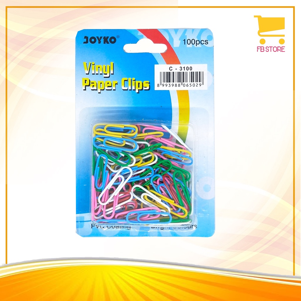 

Vinyl Paper Clips Warna Joyko C-3100 Isi 100 Pcs