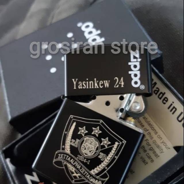 Zippo zetta alpha gamma custom logo tulisan nama ukir grafir