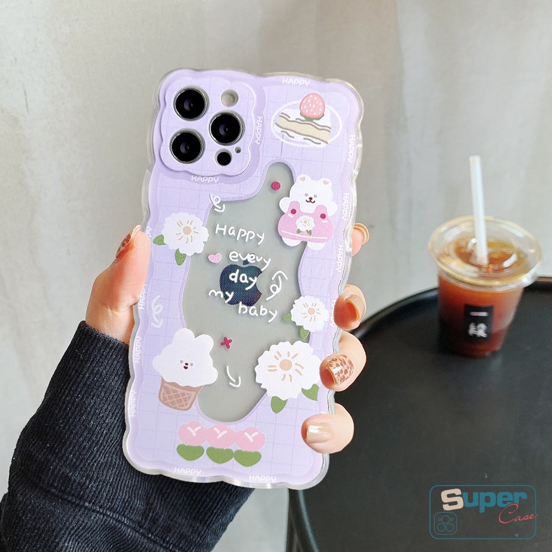 Soft Case Bahan Tpu Motif Beruang Kelinci Untuk iPhone 11 12 13 pro Max 8plus 7 6 6s 8 plus X XR XS Max SE 2020