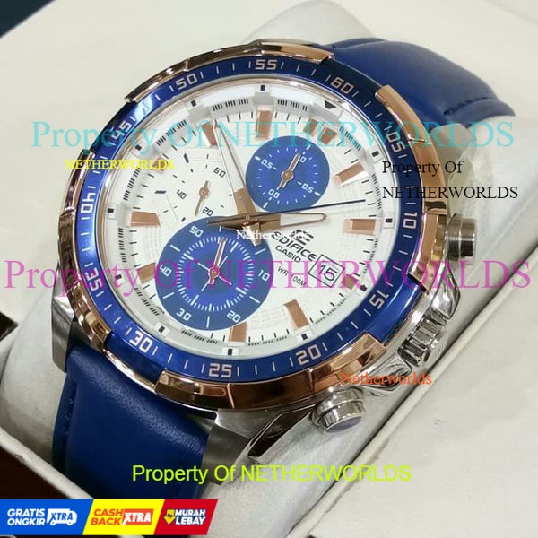 Jam Casio Edifice EFR 539L - 1Av Leather Blue