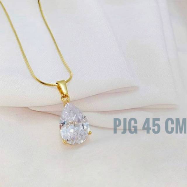 Kalung Diamond wanita Titanium Asli anti karat