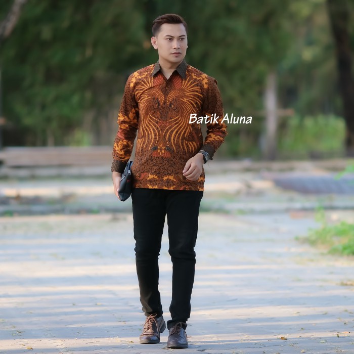 Atasan Batik Pria Lengan Panjang Baju Kemeja Batik Pria Lengan Panjang Premium Jumbo Regule ASD 094