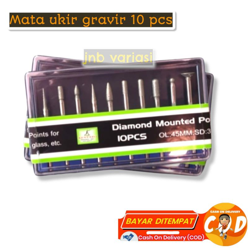 DIAMOND MOUNTED POINTER SET 10PCS 20PCS 30PCS MATA UKIR KENTARO MATA BOR UKIR GRAFIR CUN MATA UKIR G