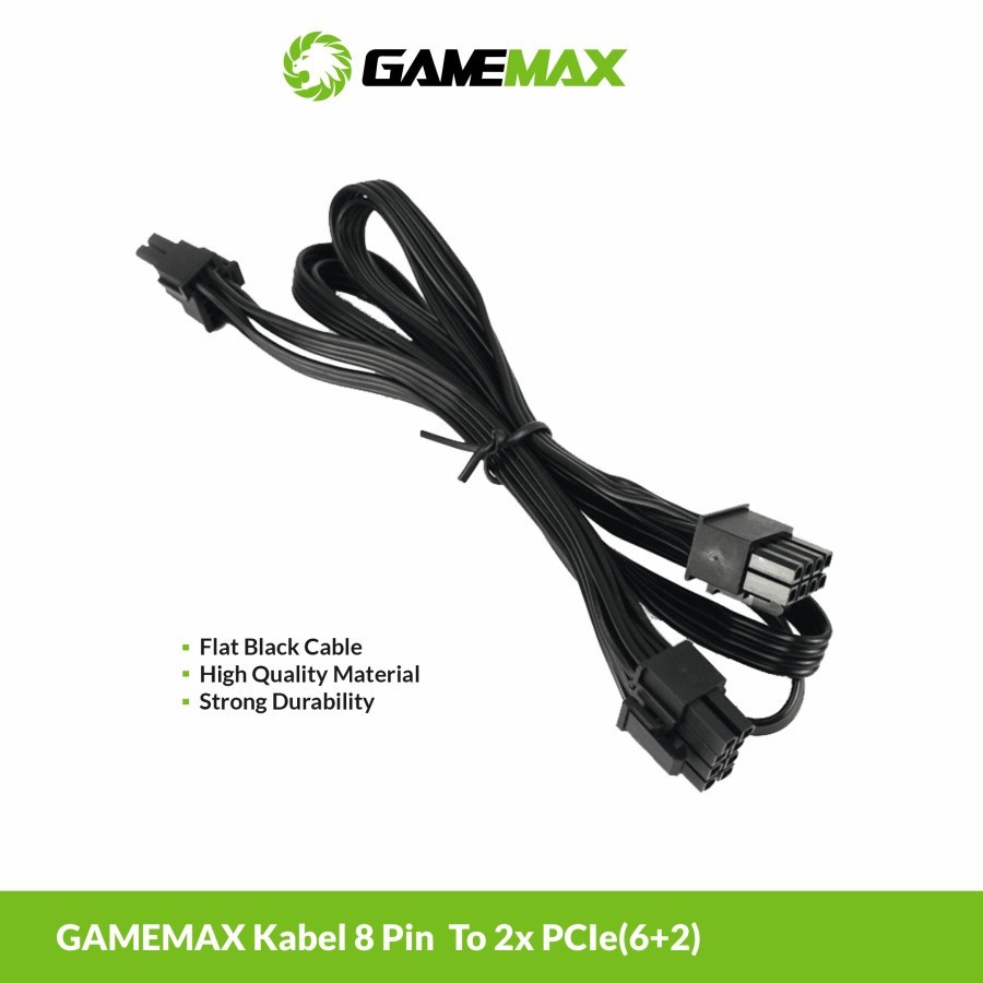 Gamemax Kabel 8Pin to 2x PCIE (6+2) Modular GPU VGA for 550W 850W 1050 RGB