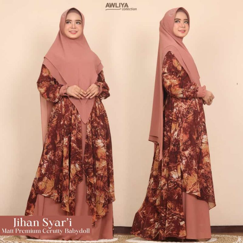 GAMIS JIHAN SYAR'I/ORIGINAL AWLIYA COLLECTION/GAMIS MOTIF/GAMIS POLOS/GAMIS SYAR'I
