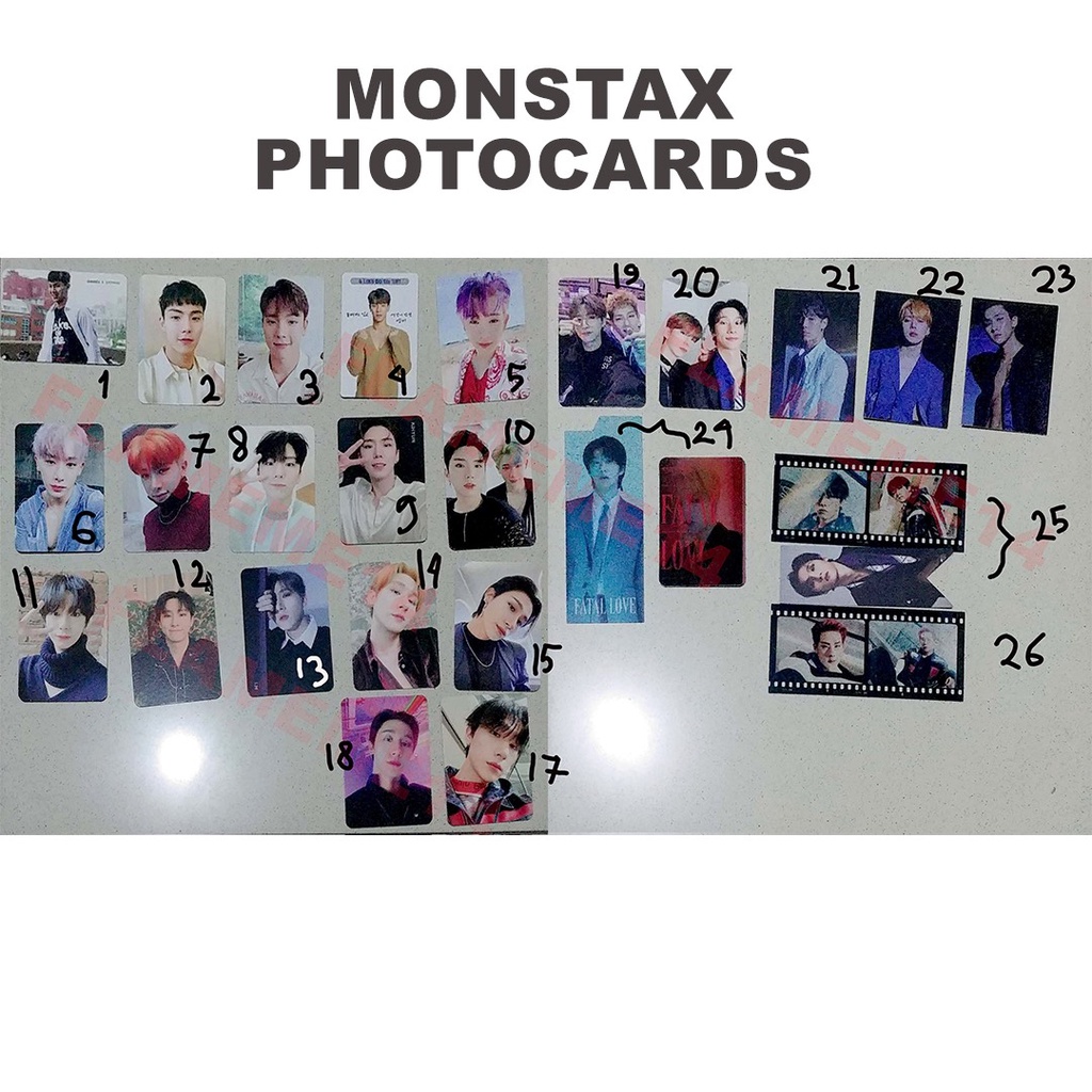 MONSTAX PHOTOCARDS PC LENTI BOOKMARK TTG SHOWNU MINHYUK HYUNGWON KIHYUN JOOHEON I.M CHANGKYUN WONHO