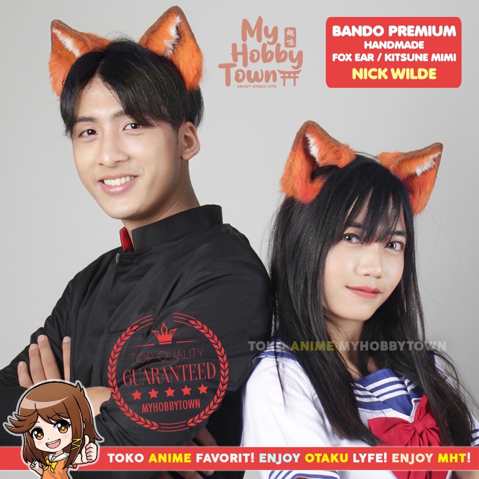 Bando Kuping Kucing Anjing Rubah Rakun Neko Mimi Fox Dog Raccoon Hairband Premium Furry Cosplay Raphtalia