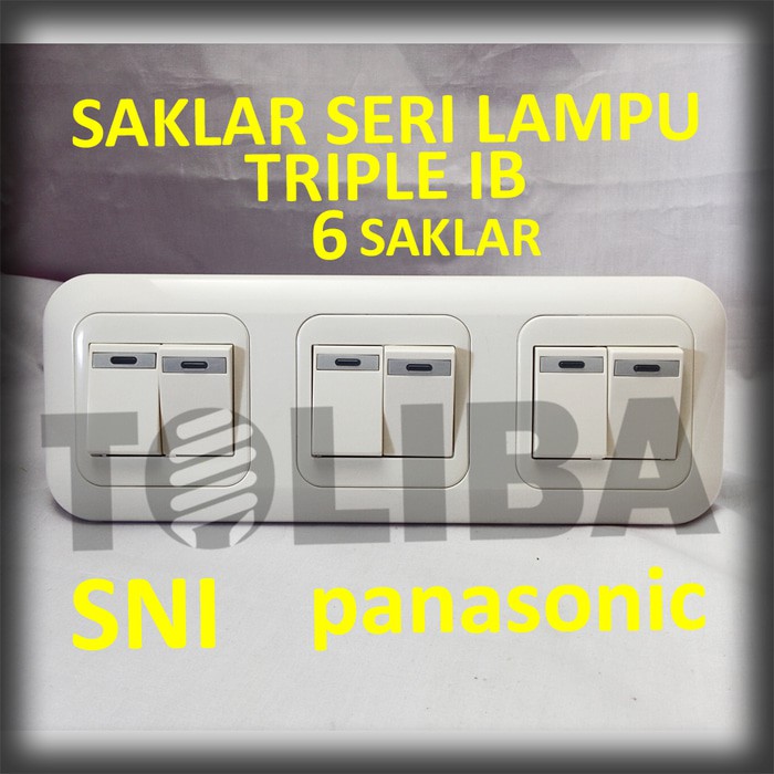 saklar seri lampu/ 6 saklar lampu inbow ib panasonic / Saklar Double x3