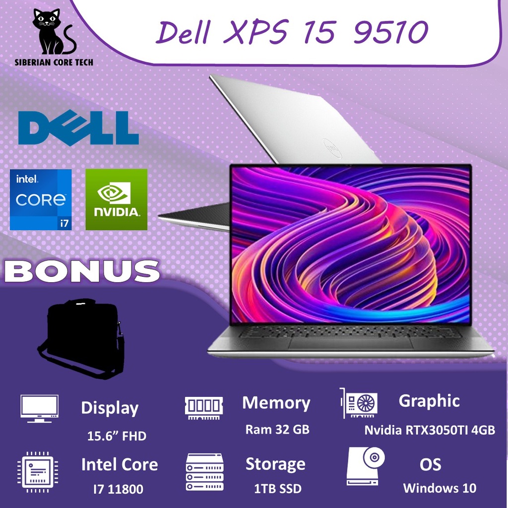 dell xps 15 9510 oled 3 5k uhd touch i7 11800 16gb 1tbssd rtx3050 4gb w11 15 6