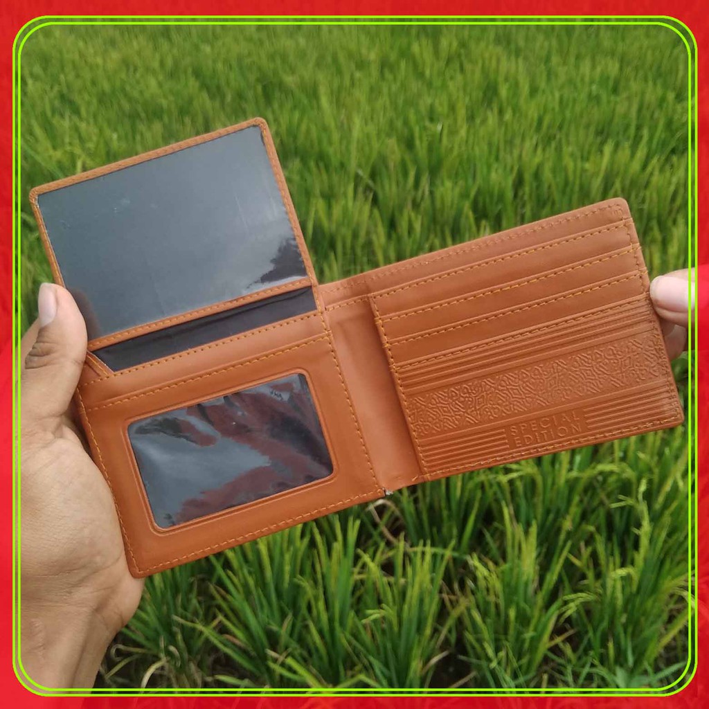 6.6 GREAT SALE! Dompet distro kancing cowok Bahan sintetik Lipat Polos Original