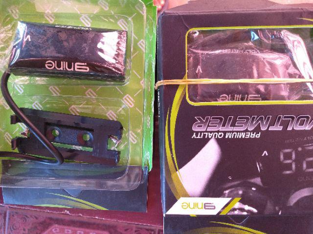 Voltmeter Digital Slim Outdoor Luminos Biru