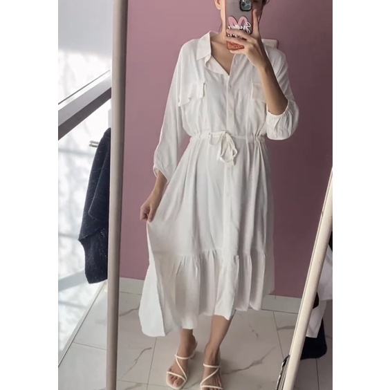 NABO - Asnagal Midi Dress dot / lilac / white