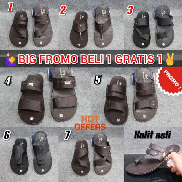 STEXEL Classic Black Sandal Pria Kulit Sintetis Handmade Premium Original