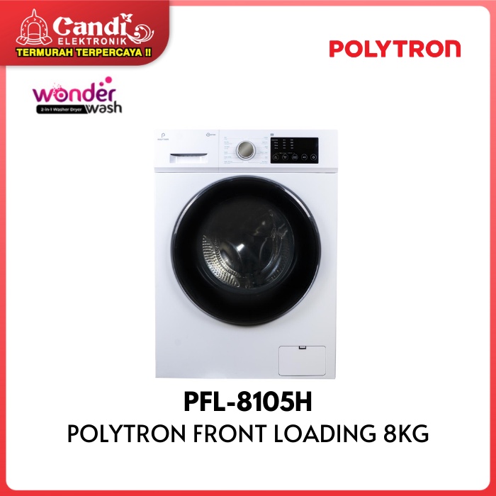 POLYTRON Front Loading PFL-8105H Mesin Cuci 8 Kg