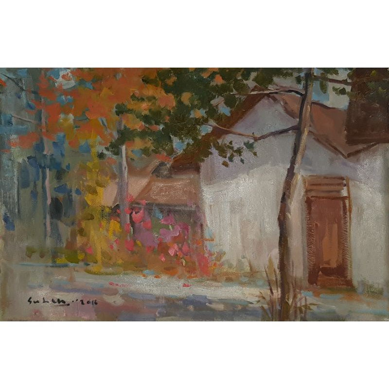 

LUKISAN CAT MINYAK CANVAS RUMAH DI DESA