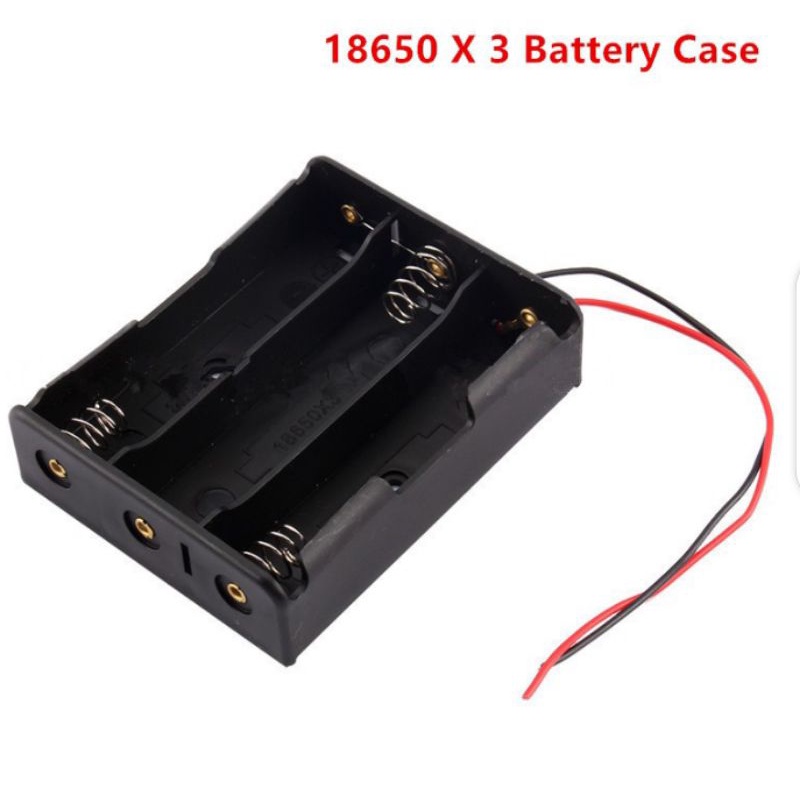 holder baterai kotak batre 18650 untuk 3 slot seri 12.4 volt dengan kabel