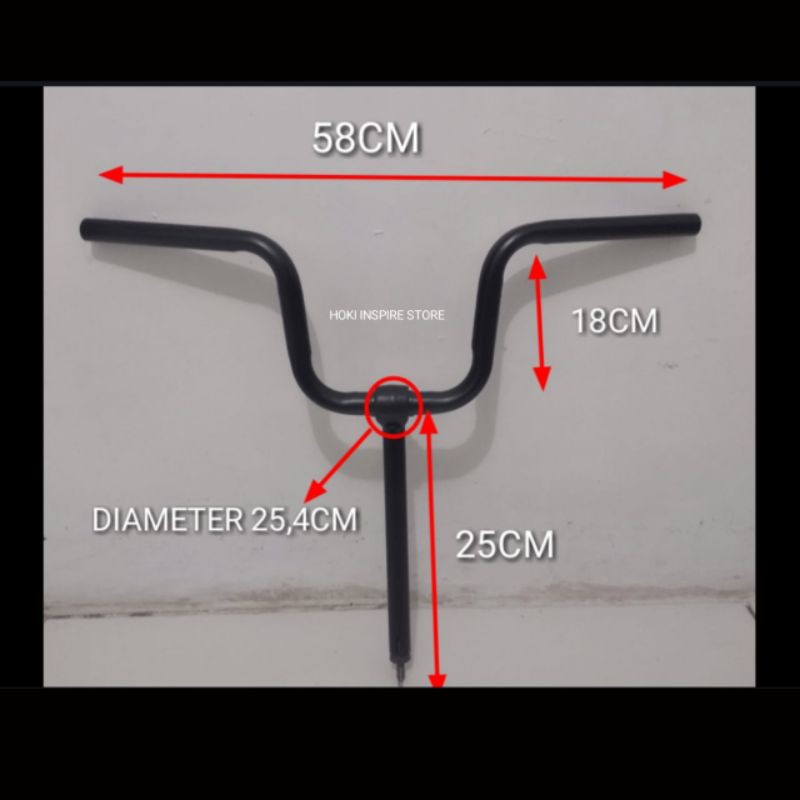 PAKET STANG DAN STEM BROMTON SELI DAN MINION PANJANG 40cm DAN 25cm