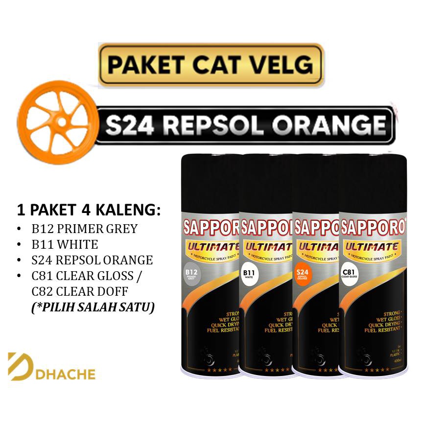 Paket Cat Velg S24 Repsol Orange Sapporo Ultimate/ Sapporo Spray