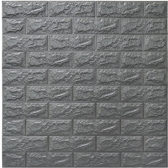 (COD)3D Wallpaper Dinding Foam Motif Batu Bata Wall foam Stiker 3D Dekorasi Kamar Rumah Dekorasi Dinding Kamar Murah-ZW-6 hitam