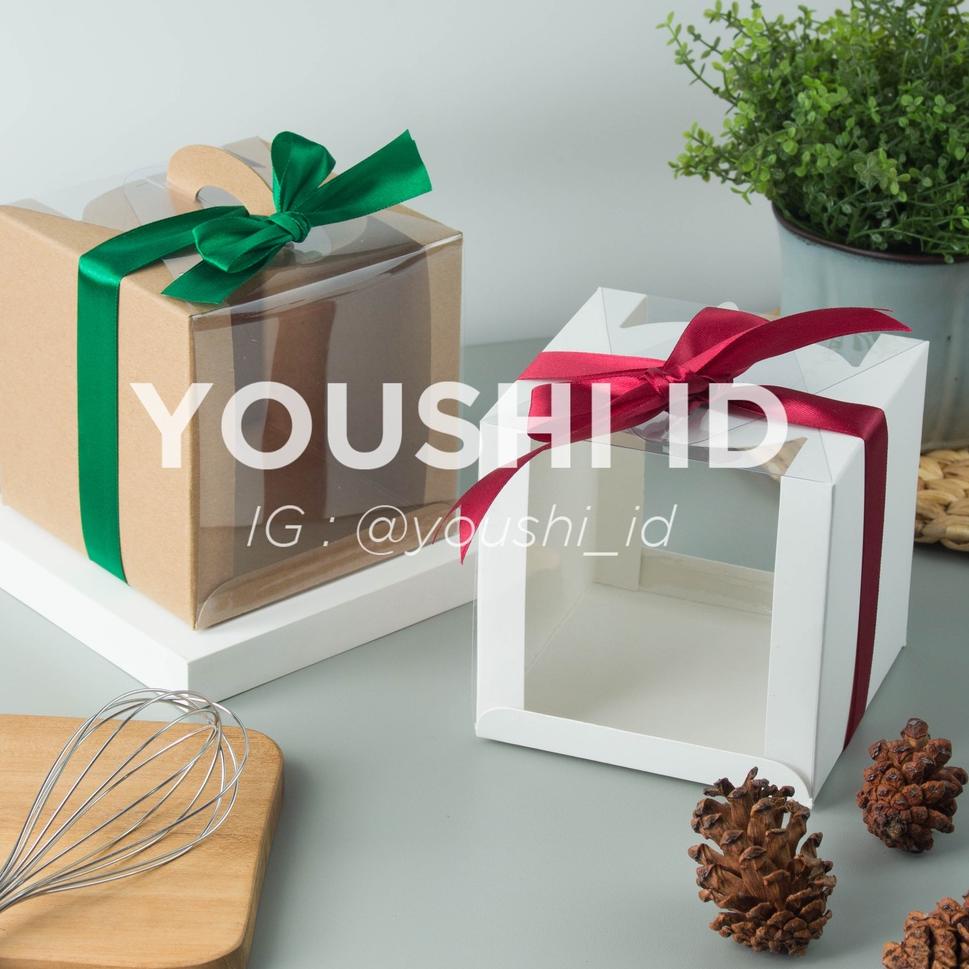 

vm✢Serba Murah➶ (5pcs)Dus Kue/Kotak Kue/Carry Box/Giftbox Kue/Dus Chiffon Mini Mika Transparan 12x12x12cm 92