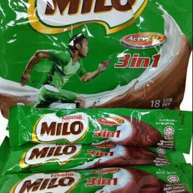 

Milo 3 in1 isi 18 stik Malaysia