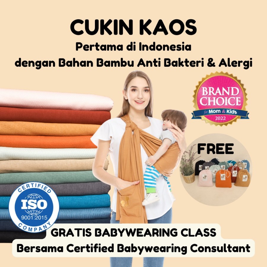 Mere et Moi Cukin Kaos Modern Bahan Bamboo Gendongan Bayi Kain Jarik
