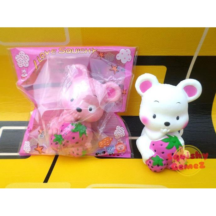 Produk Unggulan Cute Koala Eating Strawberry Squishy Koala Stroberi Lucu Murah Bagus