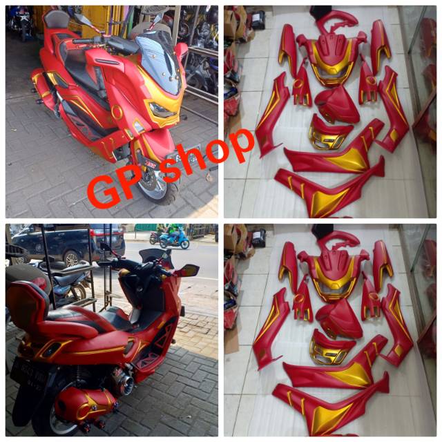 Sepaket Modifikasi Nmax Model Iron-man paket Modifikasi Nmax Model Iron man Full Body Tinggal Pasang
