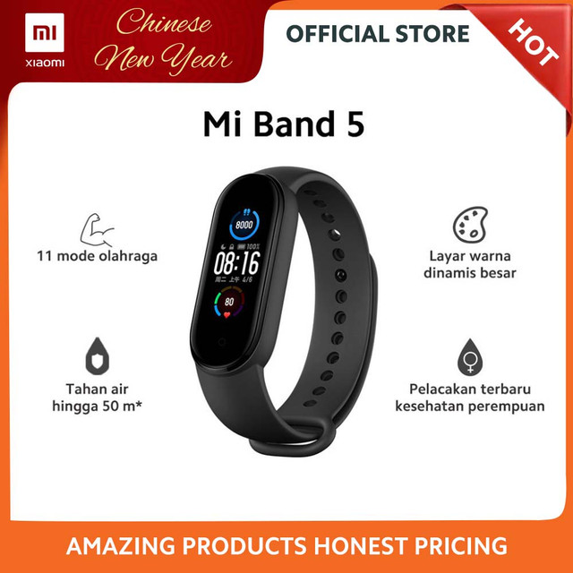 Xiaomi Mi Smart Band 5 Pemantau Aktifitas dan Berenang ...