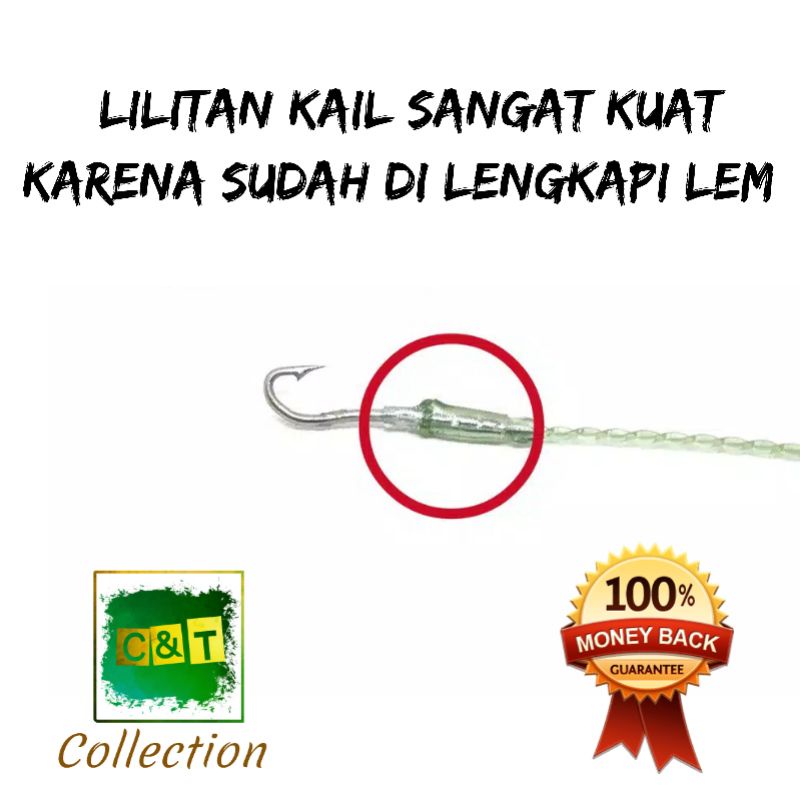 Kail Pancing Urek Belut Pancing Belut Kail Belut India Bahan Baja Ukuran S