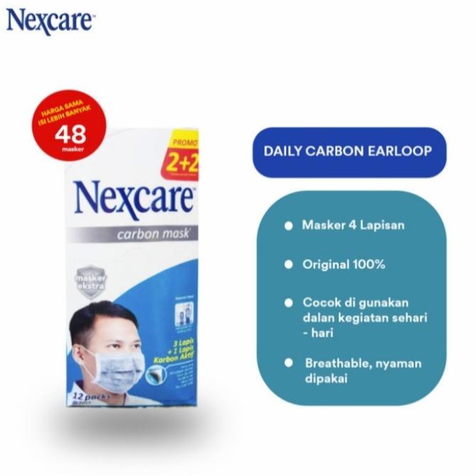 JUALJUAL 3M Nexcare Masker Carbon 4 Play isi 2 pc/pack 1 Box isi 24 pc