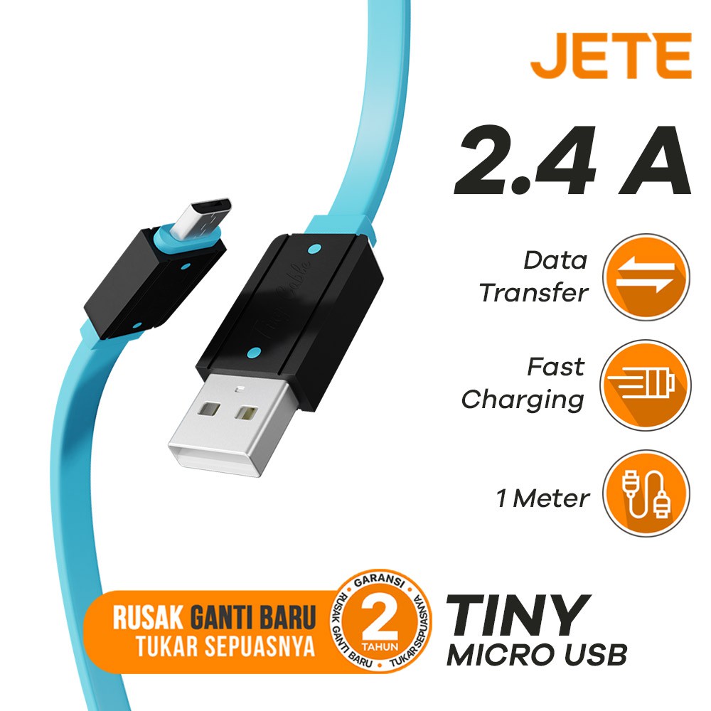 Kabel USB Micro Fast Charging JETE Tiny Original - Garansi Resmi 2 Tahun