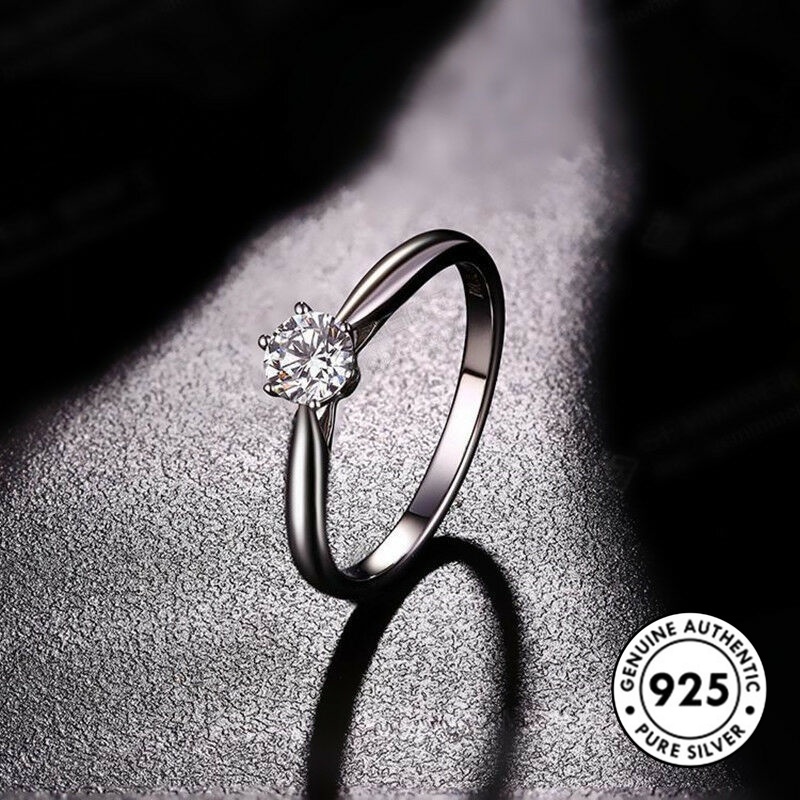 Cincin Sterling Silver 925 Model Mahkota Klasik Warna Rose Gold Untuk Wanita