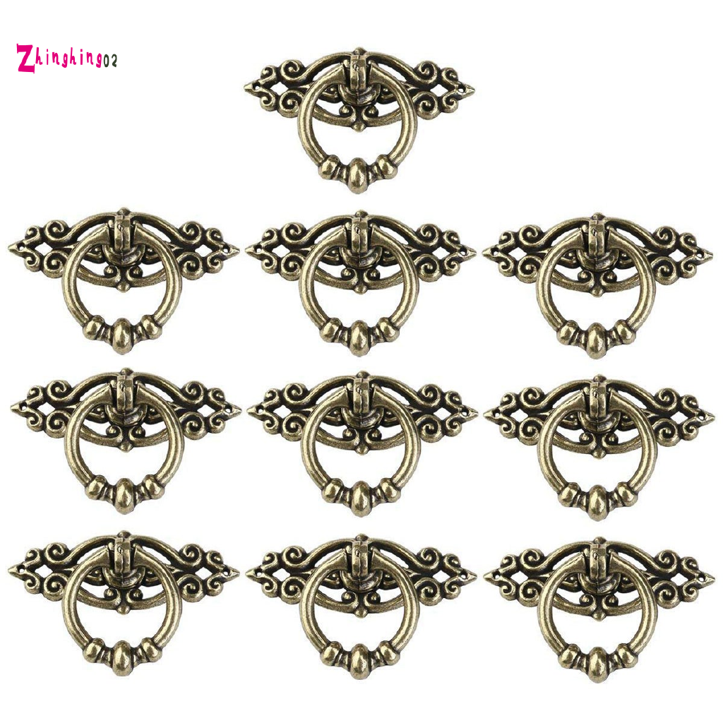 10Pcs Vintage Kitchen Cabinet Cupboard Dresser Door Drawer Ring Pull Handles Knobs Antique Brass Shopee Indonesia